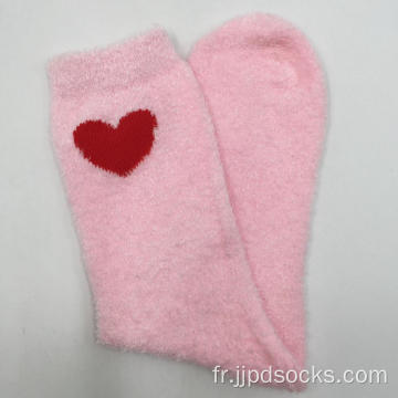 Chaussettes de fils de fond rose